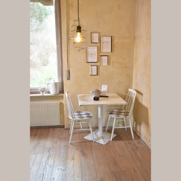 Bistrotisch Shabby chic weiß quadratisch